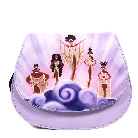 Loungefly Disney Hercules Muses Cloud Crossbody Bag Purple - Picture 1 of 14
